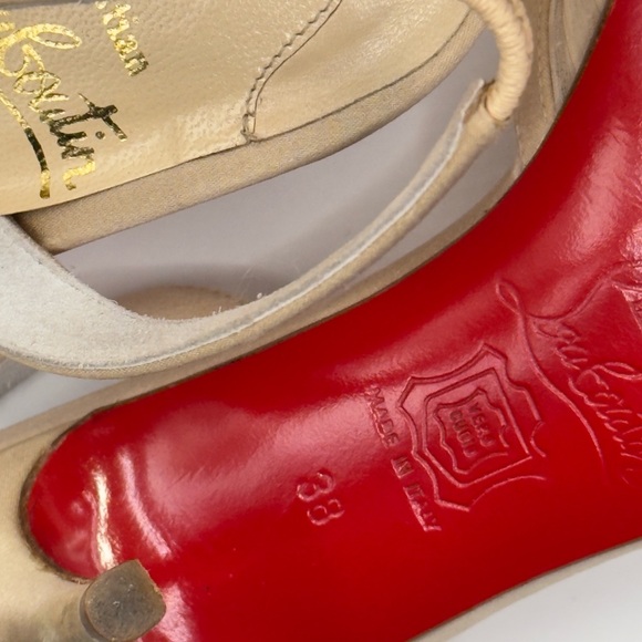 Christian Louboutin Cream Strappy Heels - Picture 5 of 7